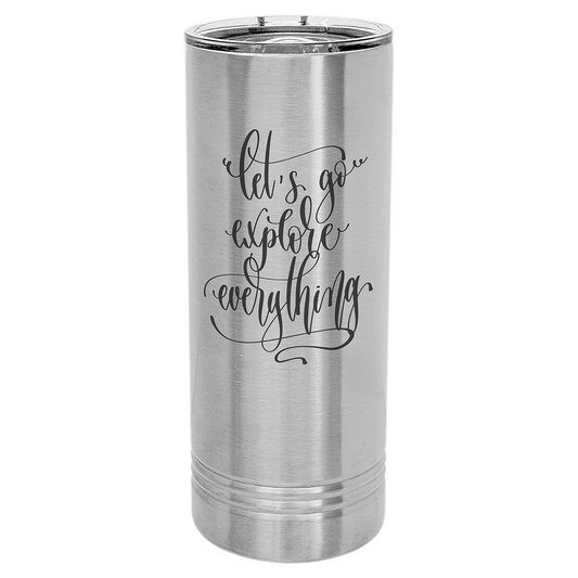 Polar Camel 22 oz. Stainless Steel Skinny Tumbler with Slider Lid (Sold by Case of 24)