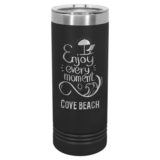 Polar Camel 22 oz. Black Skinny Tumbler with Slider Lid (Sold by Case of 24)