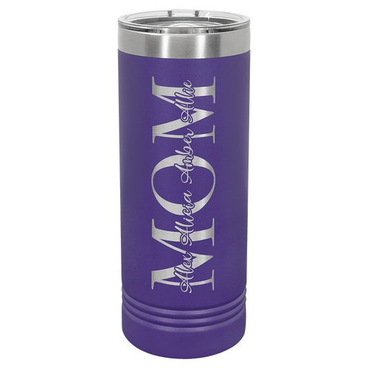 Polar Camel 22 oz. Purple Skinny Tumbler with Slider Lid (Sold by Case of 24)
