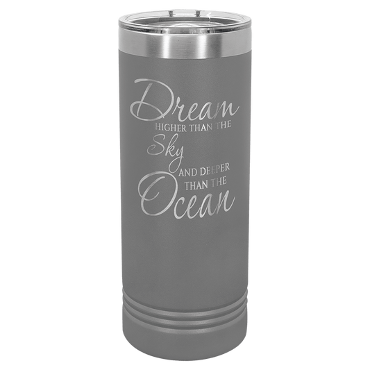 Polar Camel 22 oz. Dark Gray Skinny Tumbler with Slider Lid (Sold by Case of 24)