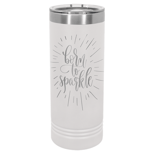 Polar Camel 22 oz. White Skinny Tumbler with Slider Lid (Sold by Case of 24)