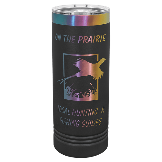 Polar Camel 22 oz. Black/Prism ION-Plated Skinny Tumbler with Slider Lid (Sold by Case of 24)