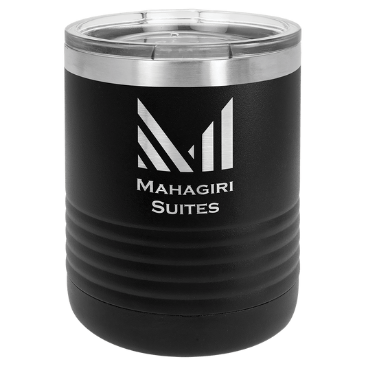 Polar Camel 10 oz. Black Vacuum Insulated Ringneck Tumbler with Clear Lid (Sold by Case of 24)