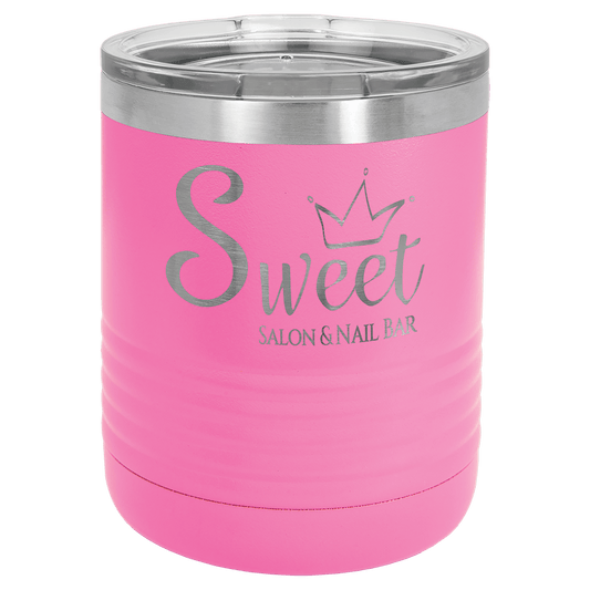 Polar Camel 10 oz. Pink Vacuum Insulated Ringneck Tumbler with Clear Lid (Sold by Case of 24)