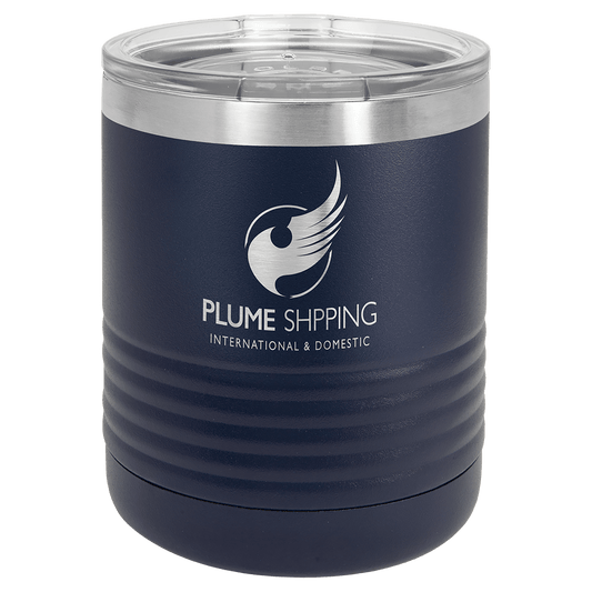 Polar Camel 10 oz. Navy Blue Vacuum Insulated Ringneck Tumbler with Clear Lid (Sold by Case of 24)