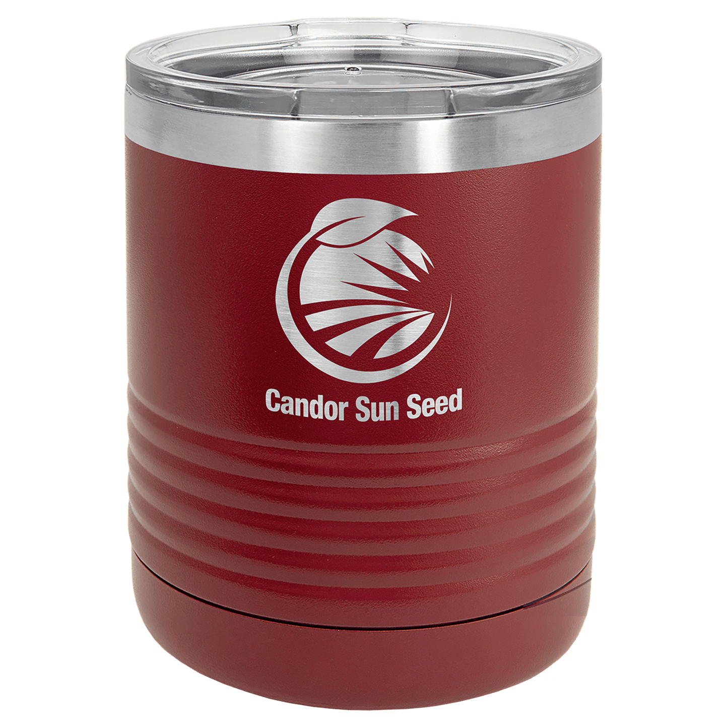 Polar Camel 10 oz. Maroon Vacuum Insulated Ringneck Tumbler with Clear Lid (Sold by Case of 24)
