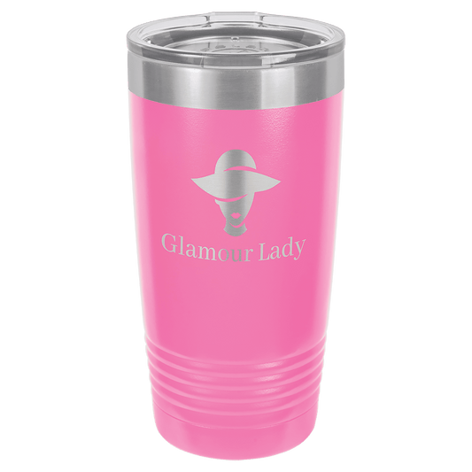 Polar Camel 20 oz. Pink Vacuum Insulated Ringneck Tumbler with Clear Lid (Sold Individually - Limited Quantity)