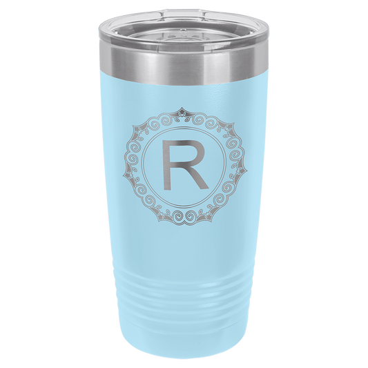 Polar Camel 20 oz. Light Blue Vacuum Insulated Ringneck Tumbler with Clear Lid (Sold Individually - Limited Quantities)