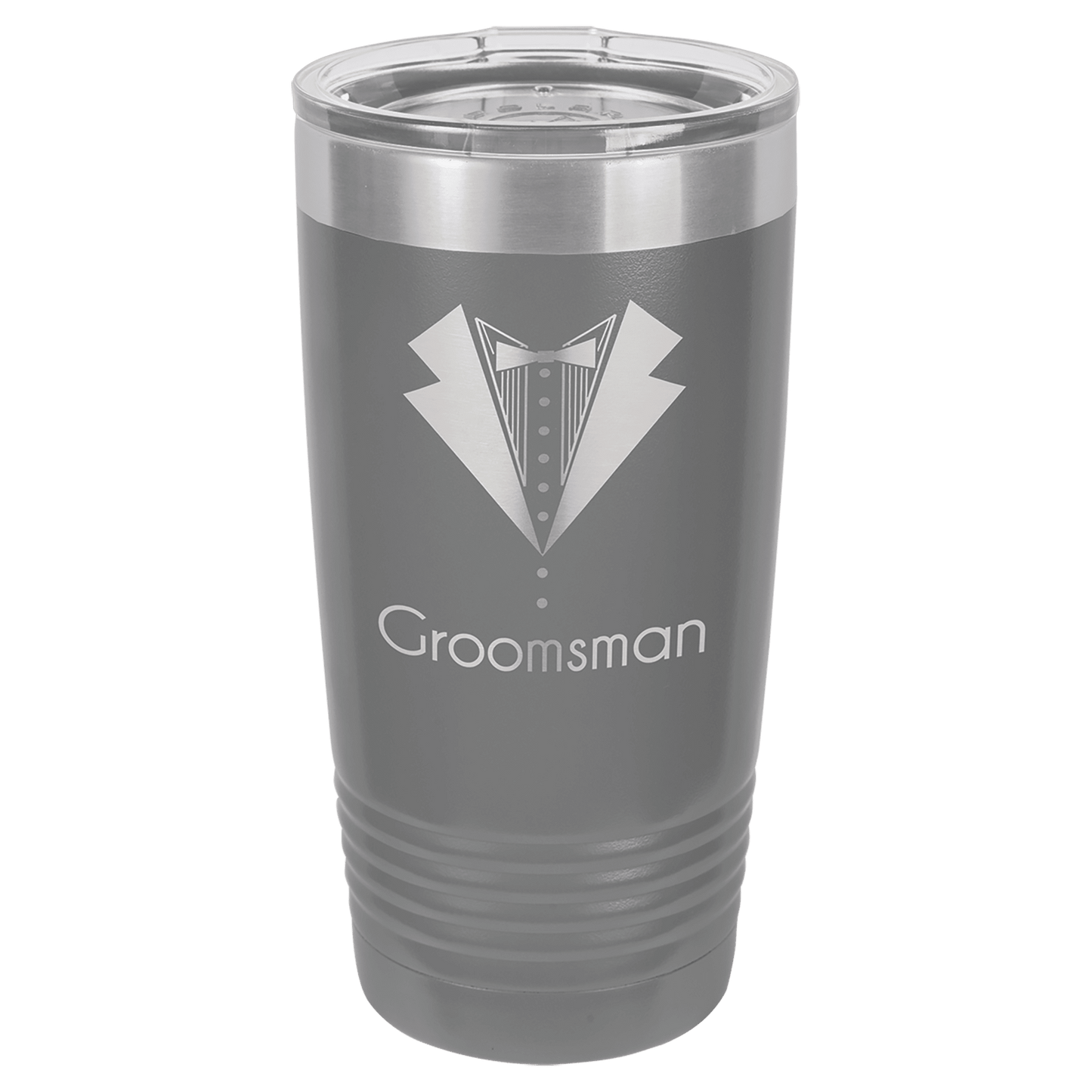Polar Camel 20 oz. Dark Gray Vacuum Insulated Ringneck Tumbler with Clear Lid (Sold by Case of 24)