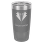 Polar Camel 20 oz. Dark Gray Vacuum Insulated Ringneck Tumbler with Clear Lid (Sold by Case of 24)