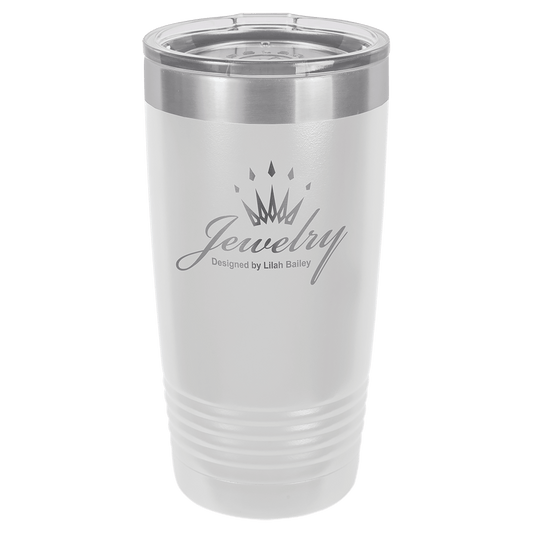 Polar Camel 20 oz. White Vacuum Insulated Ringneck Tumbler with Clear Lid (Sold by Case of 24)