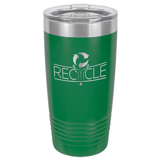 Polar Camel 20 oz. Green Vacuum Insulated Ringneck Tumbler with Clear Lid (Sold Individually - Limited Quantities)