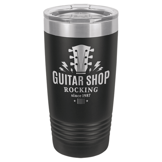Polar Camel 20 oz. Black Vacuum Insulated Ringneck Tumbler with Silver Ring and Clear Lid (Sold by Case of 24)