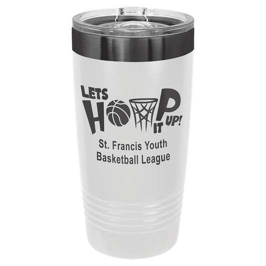 Polar Camel 20 oz. White/Ghost Black ION-Plated Ringneck Tumbler with Slider Lid (Sold by Case of 24)