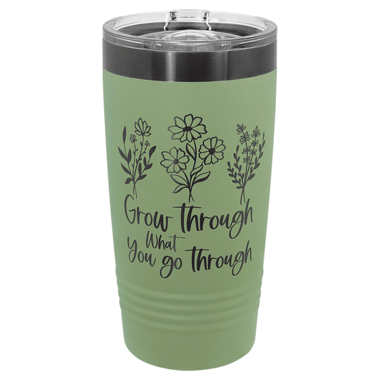 Polar Camel 20 oz. Summer Sage/Ghost Black ION-Plated Ringneck Tumbler with Slider Lid (Sold by Case of 24)