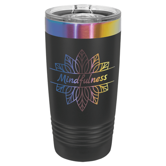 Polar Camel 20 oz. Black/Prism ION-Plated Ringneck Tumbler with Slider Lid (Sold by Case of 24)