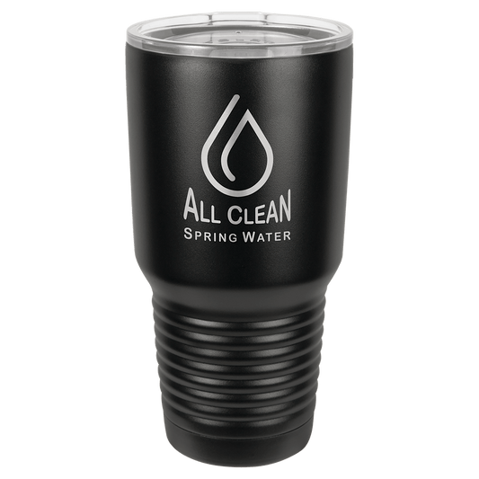 Polar Camel 30 oz. Black Vacuum Insulated Ringneck Tumbler with Clear Lid (Sold by Case of 24)
