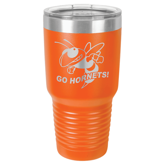 Polar Camel 30 oz. Orange Vacuum Insulated Ringneck Tumbler with Clear Lid (Sold by Case of 24)