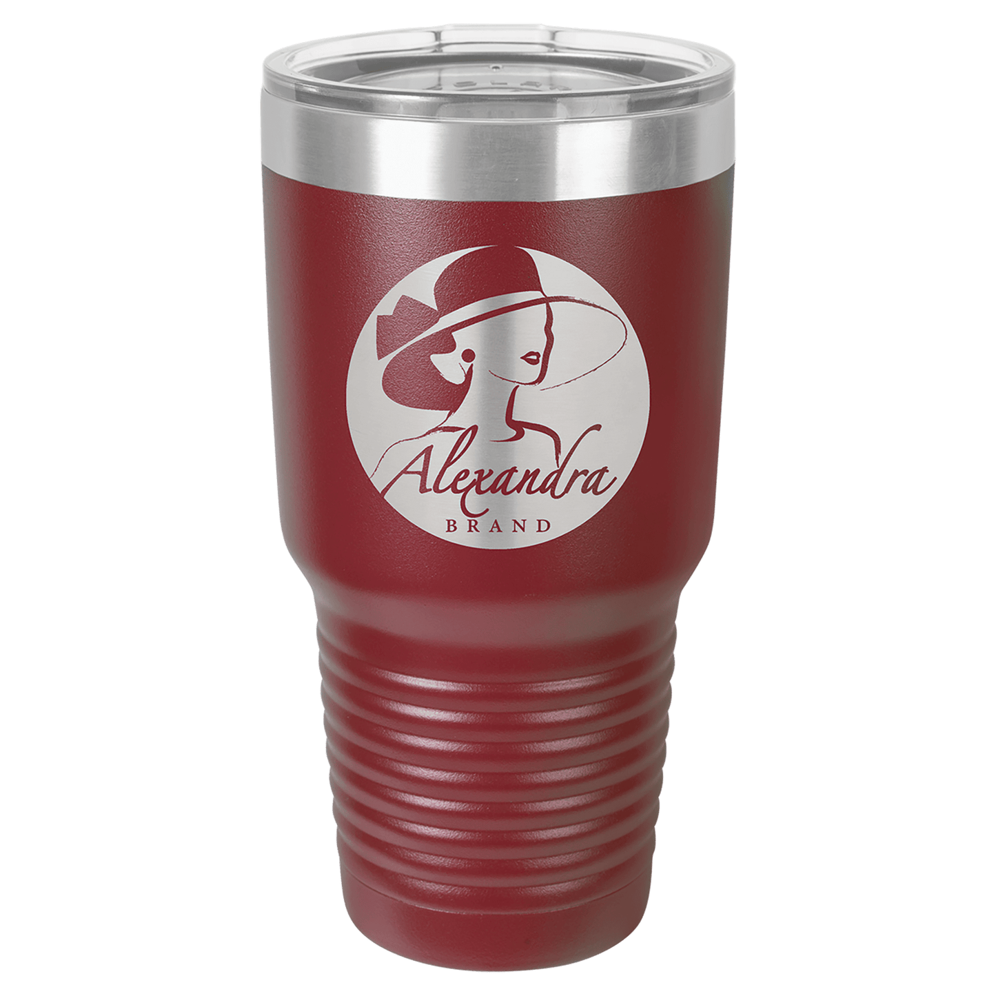 Polar Camel 30 oz. Maroon Vacuum Insulated Ringneck Tumbler with Clear Lid (Sold by Case of 24)