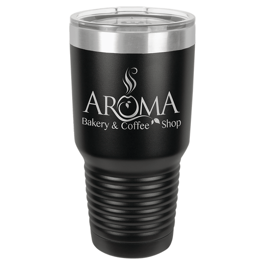 Polar Camel 30 oz. Black Vacuum Insulated Ringneck Tumbler with Clear Lid (Sold by Case of 24)
