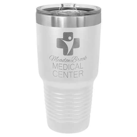 Polar Camel 30 oz. White Insulated Ringneck Tumbler with Slider Lid (Sold by Case of 24)