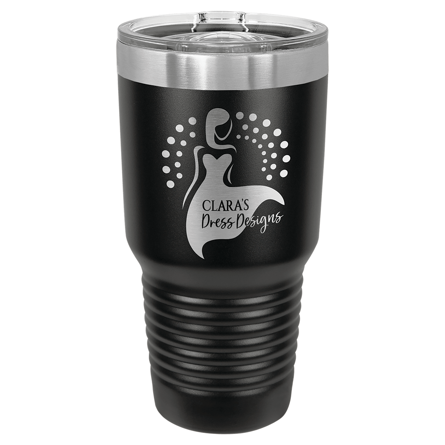 Polar Camel 30 oz. Black Insulated Ringneck Tumbler with Slider Lid and Silver Ring (Sold by Case of 24)
