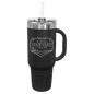 Polar Camel 40 oz. Black Travel Mug with Handle, Straw Included (Sold by Case of 12)