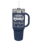 Polar Camel 40 oz. Navy Blue Travel Mug with Handle, Straw Included (Sold by Case of 12)