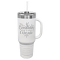 Polar Camel 40 oz. White Travel Mug with Handle, Straw Included (Sold by Case of 12)
