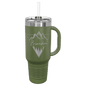 Polar Camel 40 oz. Olive Green Travel Mug with Handle, Straw Included (Sold by Case of 12)
