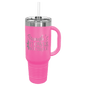 Polar Camel 40 oz. Pink Travel Mug with Handle, Straw Included (Sold by Case of 12)