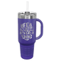 Polar Camel 40 oz. Purple Travel Mug with Handle, Straw Included (Sold by Case of 12)