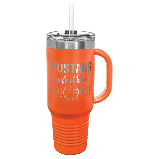 Polar Camel 40 oz. Orange Travel Mug with Handle, Straw Included (Sold by Case of 12)
