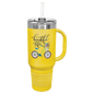 Polar Camel 40 oz. Yellow Travel Mug with Handle, Straw Included (Sold by Case of 12)