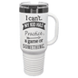 Polar Camel 40 oz. White/Ghost Black ION-Plated Travel Mug with Handle, Straw Included (Sold by Case of 12)