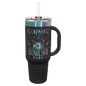 Polar Camel 40 oz. Black/Prism ION-Plated Travel Mug with Handle, Straw Included (Sold by Case of 12)