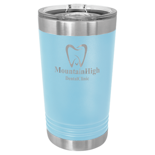 Polar Camel Light Blue 16 oz. Pint with Slider Lid (Sold by Case of 24)