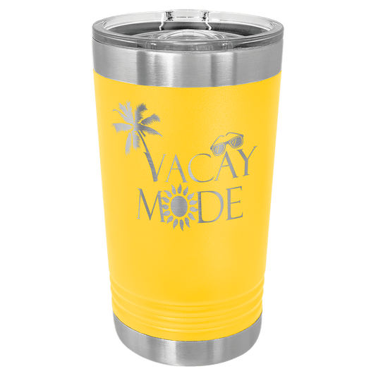 Polar Camel Yellow 16 oz. Pint with Slider Lid (Sold by Case of 24)