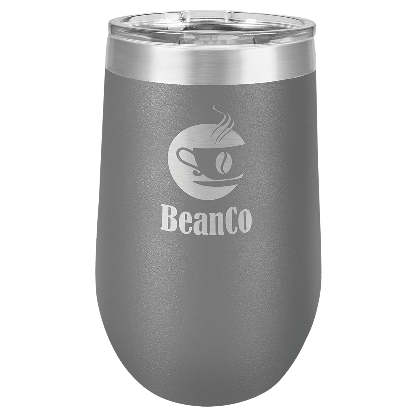 Polar Camel 16 oz. Dark Gray Vacuum Insulated Stemless Tumbler with Lid (Sold by Case of 24)
