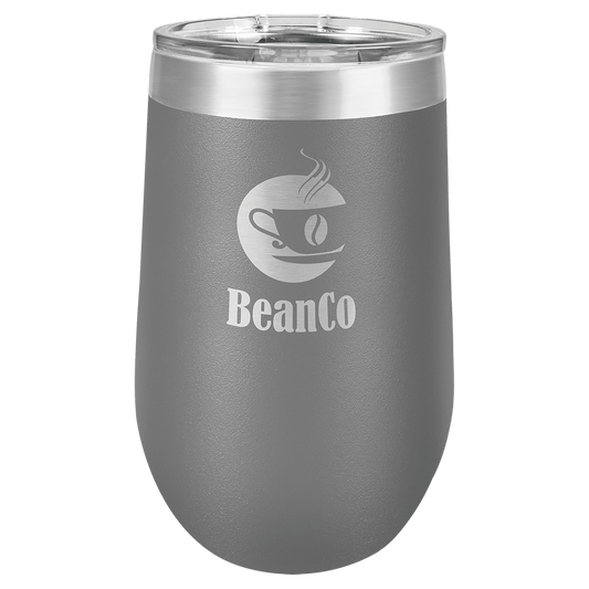 Polar Camel 16 oz. Dark Gray Vacuum Insulated Stemless Tumbler with Lid (Sold by Case of 24)