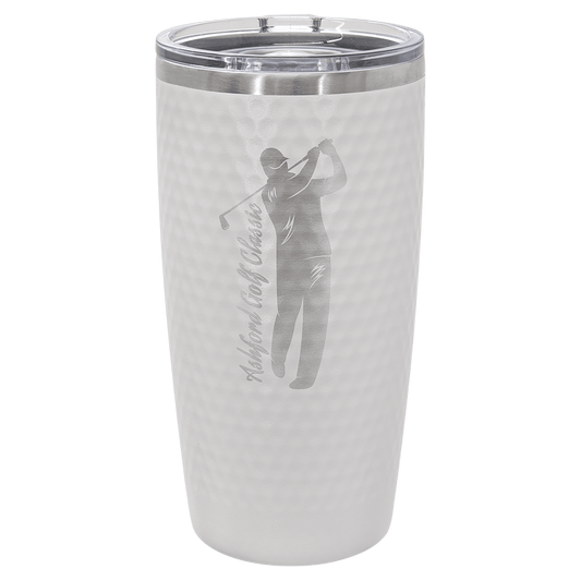 Polar Camel 20 oz. White Golf Tumbler with Dimples and Slider Lid (Sold by Case of 24)