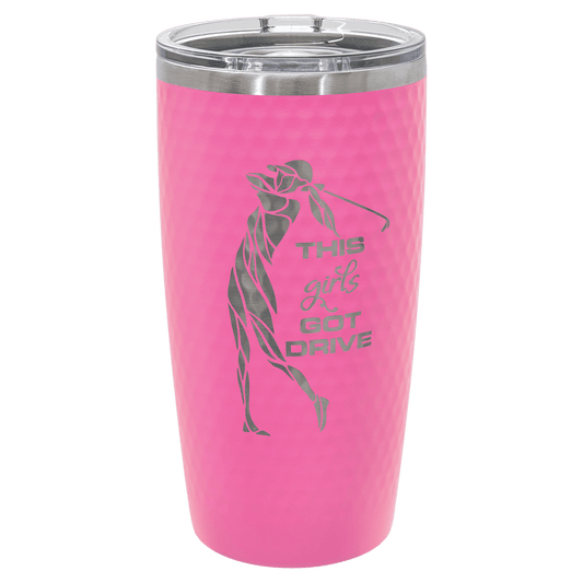 Polar Camel 20 oz. Pink Golf Tumbler with Dimples and Slider Lid (Sold by Case of 24)