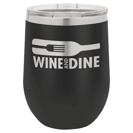 Polar Camel 12 oz. Black Vacuum Insulated Stemless Wine Tumbler with Lid (Sold by Case of 24)