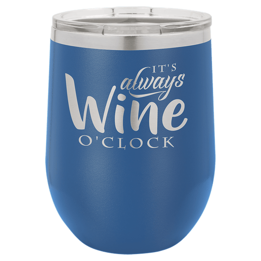 Polar Camel 12 oz. Royal Blue Vacuum Insulated Stemless Wine Tumbler with Lid (Sold by Case of 24)