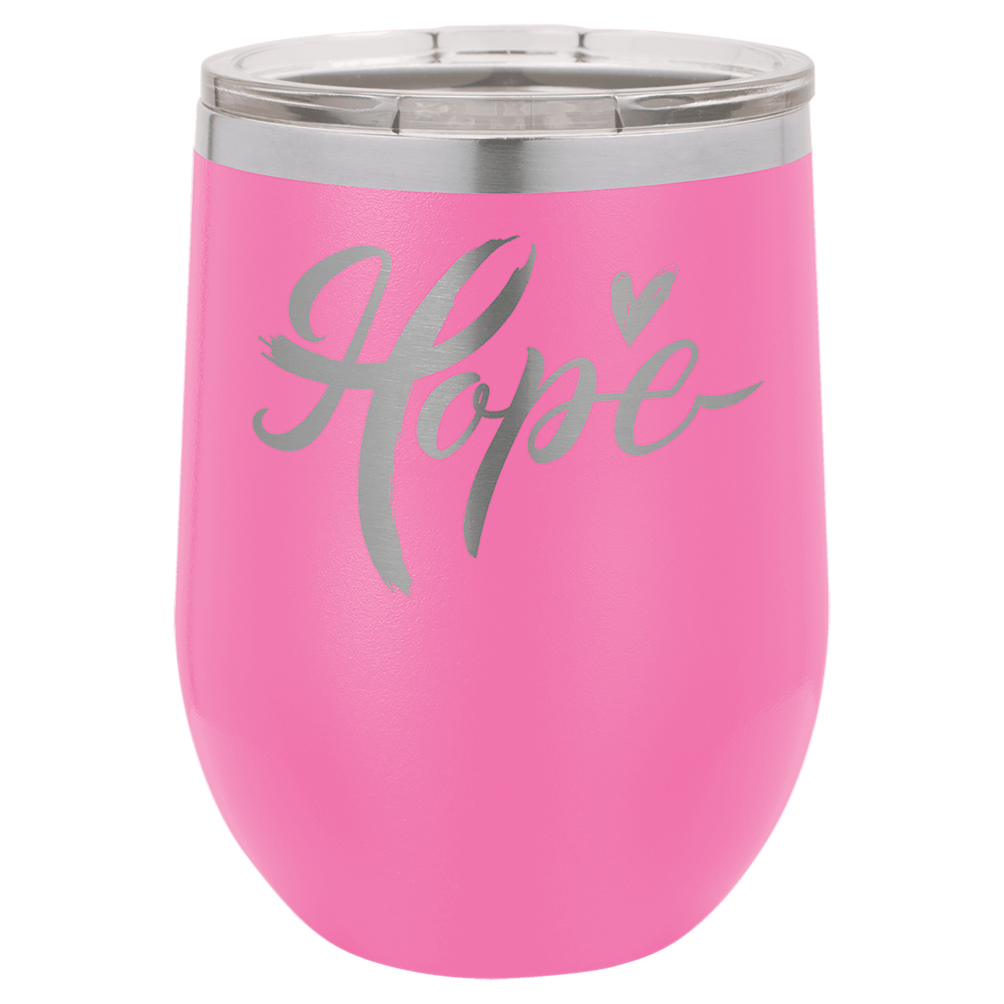 Polar Camel 12 oz. Pink Vacuum Insulated Stemless Wine Tumbler with Lid (Sold by Case of 24)