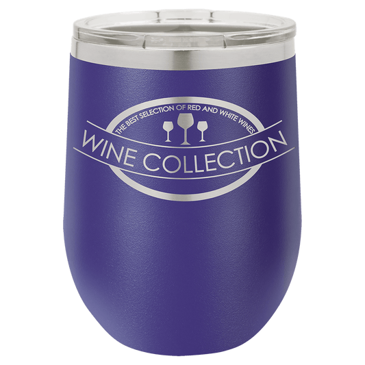 Polar Camel 12 oz. Purple Vacuum Insulated Stemless Wine Tumbler with Lid (Sold by Case of 24)