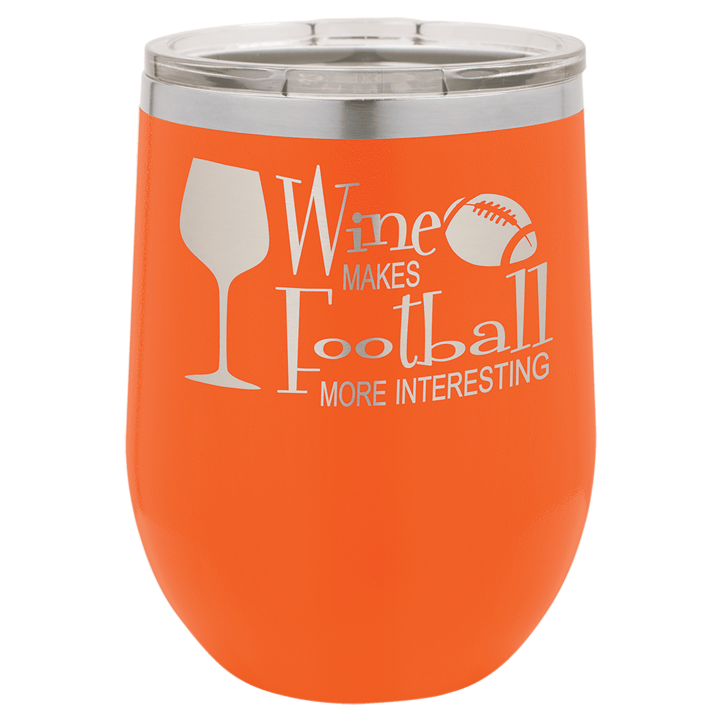 Polar Camel 12 oz. Orange Vacuum Insulated Stemless Wine Tumbler with Lid (Sold by Case of 24)