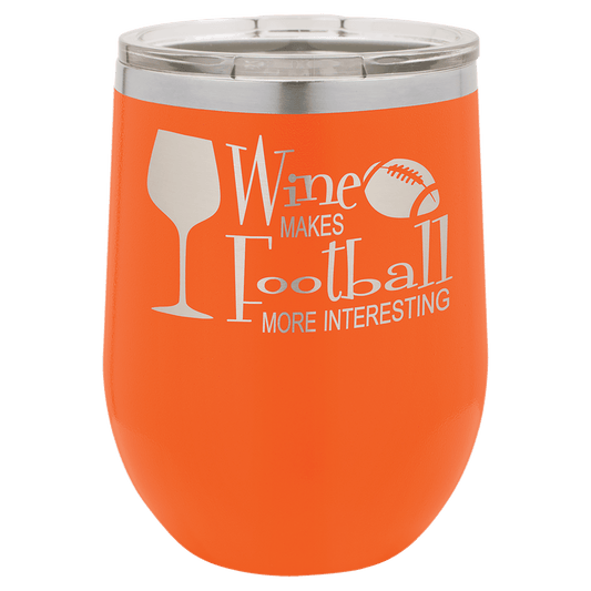 Polar Camel 12 oz. Orange Vacuum Insulated Stemless Wine Tumbler with Lid (Sold by Case of 24)