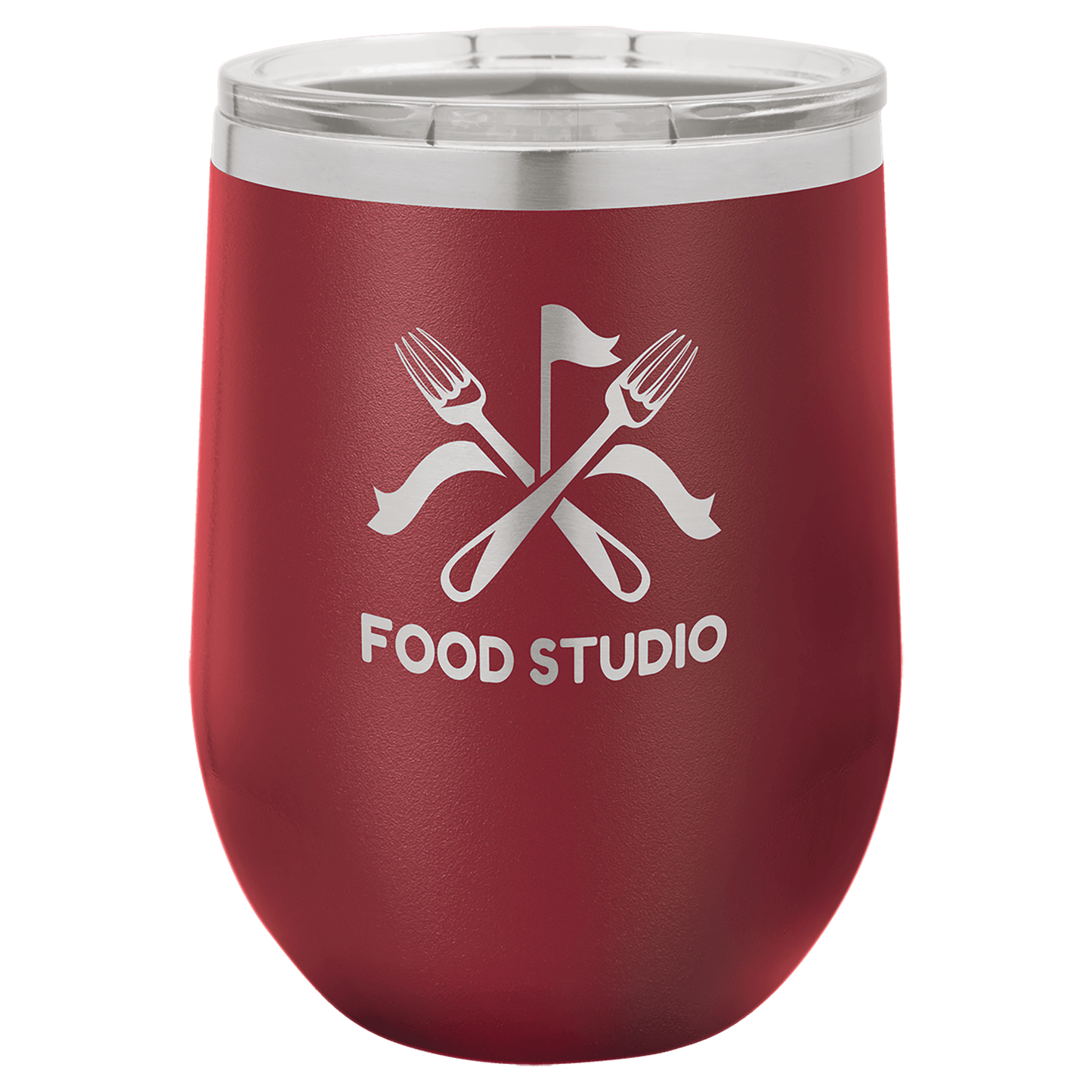 Polar Camel 12 oz. Maroon Vacuum Insulated Stemless Wine Tumbler with Lid (Sold by Case of 24)