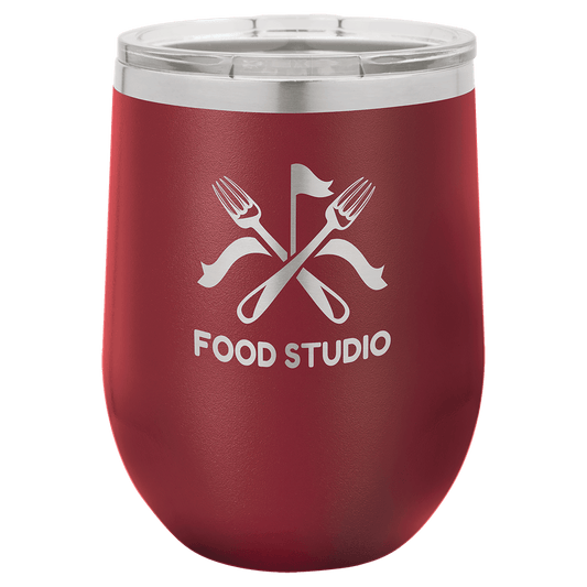 Polar Camel 12 oz. Maroon Vacuum Insulated Stemless Wine Tumbler with Lid (Sold by Case of 24)